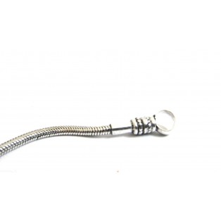 Silver Oxidized Bracelet Wristlet Wristband - Fashion Novelty III - 7.90 inches